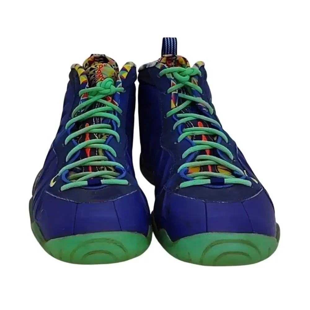 Nike Little Posite One ASN Big Boys Pre-owned Blue & Green Sneakers - sz. 6Y